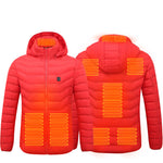 Galuxia Men Heated Puffer Jacket Electric Heating Coat Insulated Hood Windbreaker 9Heat Zones