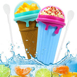 Galuxia 500ml Large Capacity Slushy Cup Summer Squeeze Homemade Juice Water Bottle Quick-Frozen Smoothie Sand Cup Pinch Fast Cooling Magic Ice Cream Slushy Maker Beker Kitchen Gadgets