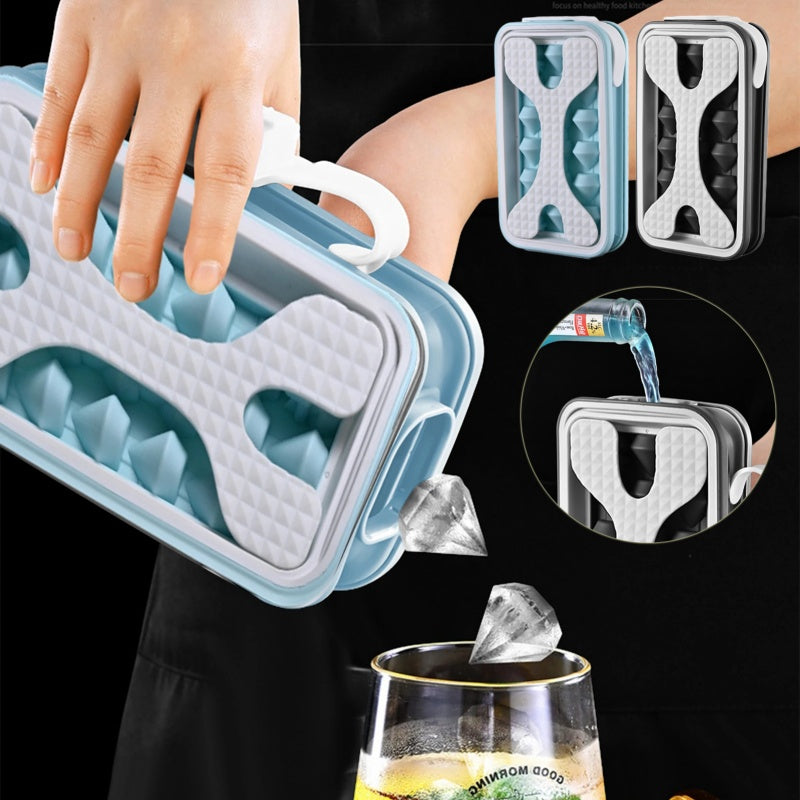 Galuxia 2in1 Portable Silicone Ice Ball Mold Ice Maker Water Bottle Ice Cube Mould Bottle Creative Ice Ball Diamond Curling Summer Kitchen Gadgets