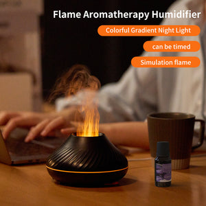 Galuxia Drop Shipping RGB 130ML Flame Humidifier Diffuser Aroma Essential Oil Fire Flame Aroma Diffuser