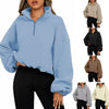 Galuxia Loose Sport Pullover Hoodie – Women’s Winter Zipper Stand Collar Sweatshirt