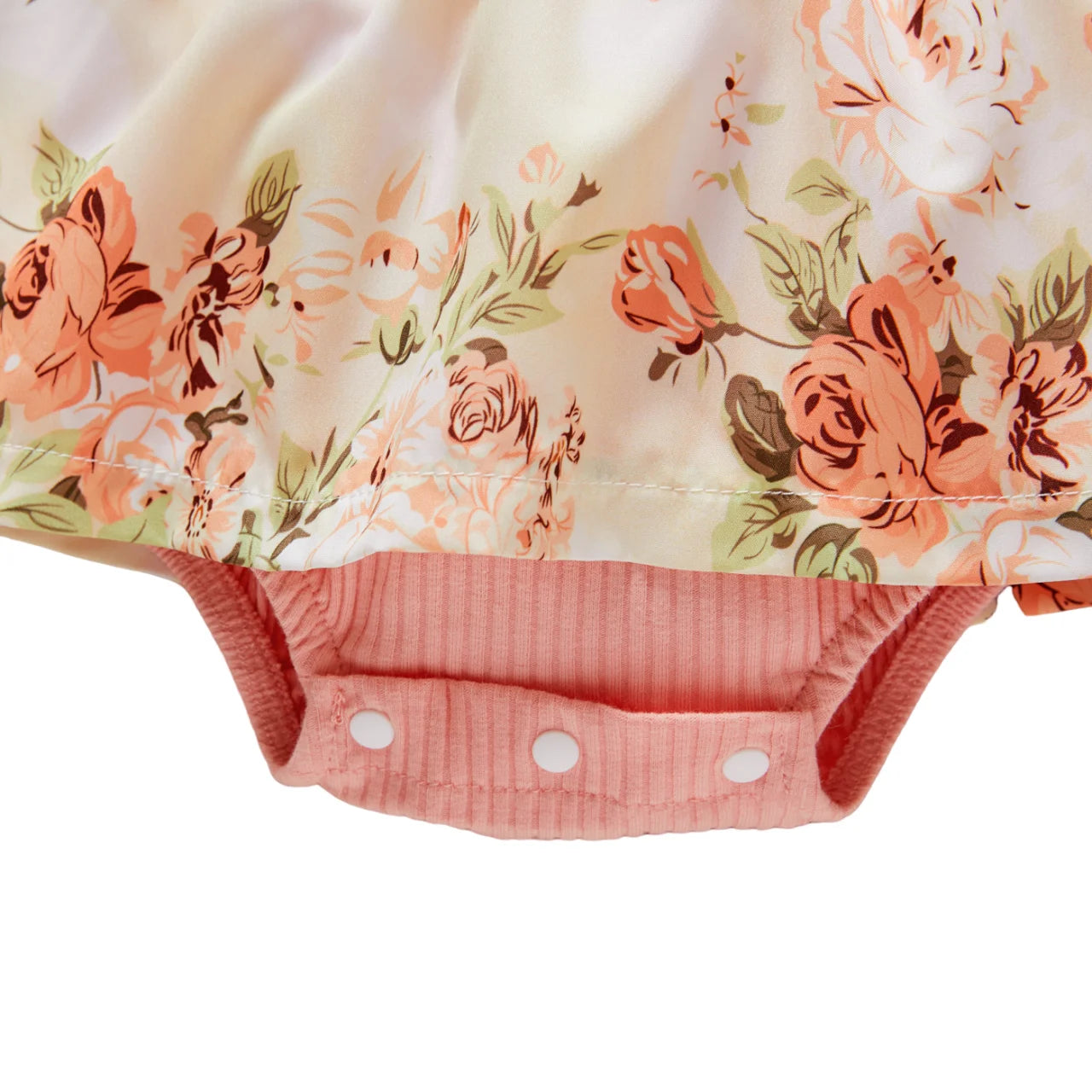 Ribbed Floral Baby Romper Dress Long Sleeve,Long Sleeve Bodysuits Infant Jumpsuit Clothes,0-18Month