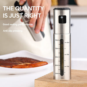 Galuxia Fuel Spray Can Household Kitchen Supplies Artifact Stainless Steel Oil Injection Bottle Spice Bottle Spray Press Type Barbecue Oil Bottle Kitchen Gadgets