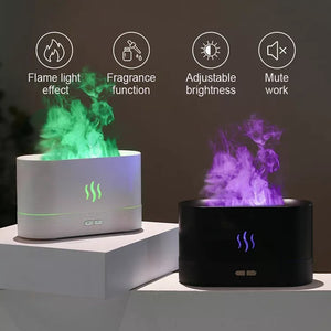 Galuxia 2022 Best Selling USB Ultrasonic Flame Humidifier Led RGB Colorful Essential Oil Fire Flame Aroma Diffuser