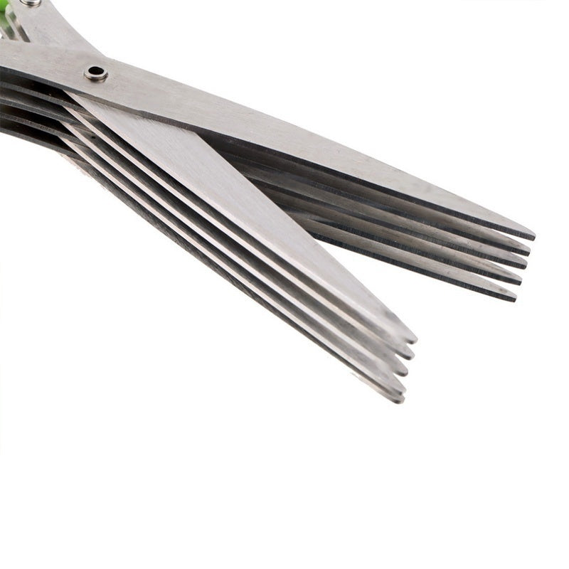 Galuxia Multifunctional Multi-layer Green Onion Scissors Stainless Steel Onion Cutting Knife Herb Seaweed Spice Scissors Kitchen Scissor Kitchen Gadgets