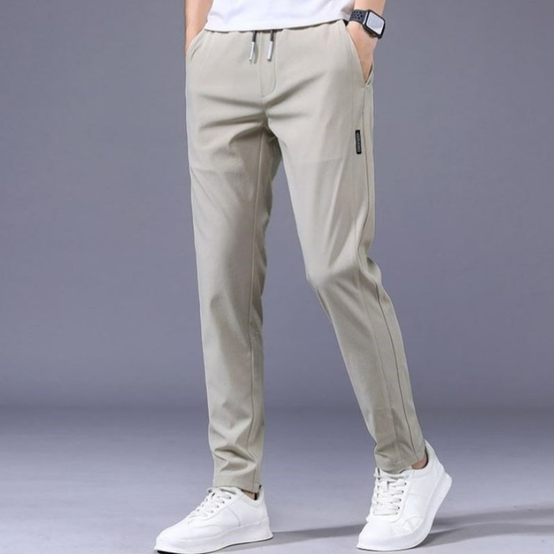 Galuxia Drawstring Trousers Thin Casual Pants Korean Version Loose Straight Sweatpants Mens Clothing