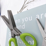 Galuxia Multifunctional Multi-layer Green Onion Scissors Stainless Steel Onion Cutting Knife Herb Seaweed Spice Scissors Kitchen Scissor Kitchen Gadgets