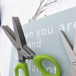 Galuxia Multifunctional Multi-layer Green Onion Scissors Stainless Steel Onion Cutting Knife Herb Seaweed Spice Scissors Kitchen Scissor Kitchen Gadgets
