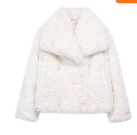 Galuxia Winter Plush Coat – Fashion Thicken Lapel Outerwear for Women