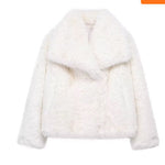 Galuxia Winter Plush Coat – Fashion Thicken Lapel Outerwear for Women