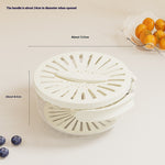 Galuxia Fruit Drain Basket With Lid Vegetable Washing Bowl Foldable Handle Cleaning Colander Plastic Refrigerator Crisper Kitchen Box Kitchen Gadgets