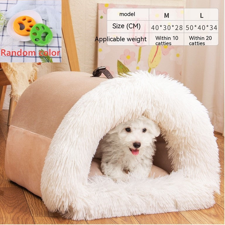 Galuxia New Splice Portable Pet Nest Portable Autumn And Winter Warm Dog Nest Moisture-proof Long Fur Cat Nest Cross Border Pet Nest