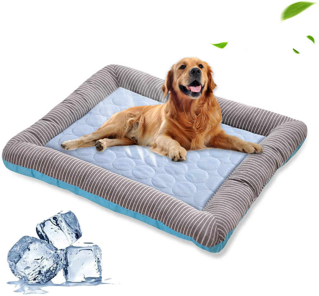 Galuxia Pet Cooling Pad Bed For Dogs Cats Puppy Kitten Cool Mat Pet Blanket Ice Silk Material Soft For Summer Sleeping  Blue Breathable