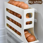 Galuxia Refrigerator 4-Layer Automatic Egg Roller Sliding Egg Tray Refrigerator Side Door Large Capacity Holder Egg Storage Box Kitchen Gadgets