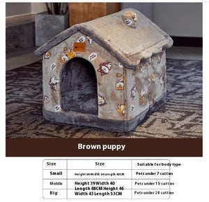 Galuxia Foldable Dog House Pet Cat Bed Winter Dog Villa Sleep Kennel Removable Nest Warm Enclosed Cave Sofa Pets Supplies