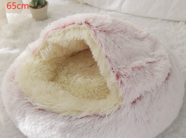 Galuxia 2 In 1 Dog And Cat Bed Pet Winter Bed Round Plush Warm Bed House Soft Long Plush Pets Bed Pet Products