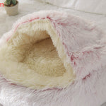 Galuxia 2 In 1 Dog And Cat Bed Pet Winter Bed Round Plush Warm Bed House Soft Long Plush Pets Bed Pet Products