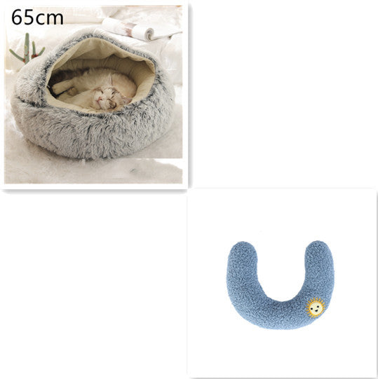 Galuxia 2 In 1 Dog And Cat Bed Pet Winter Bed Round Plush Warm Bed House Soft Long Plush Pets Bed Pet Products