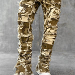 Galuxia Men Trousers Individual Patched Pants Long Tight Fit Stacked Jeans For Mens Clothing