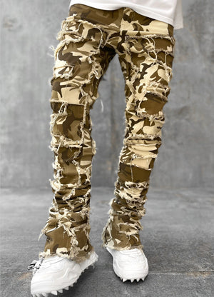 Galuxia Men Trousers Individual Patched Pants Long Tight Fit Stacked Jeans For Mens Clothing
