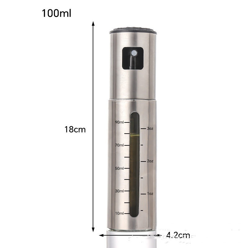 Galuxia Fuel Spray Can Household Kitchen Supplies Artifact Stainless Steel Oil Injection Bottle Spice Bottle Spray Press Type Barbecue Oil Bottle Kitchen Gadgets