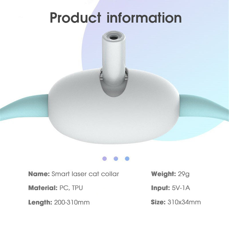 Galuxia Automatic Cat Toy Smart Laser Teasing Cat Collar Electric USB Charging Kitten Amusing Toys Interactive Training Pet Items