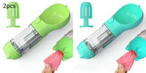 Galuxia Pet Water Bottle Feeder Bowl Garbage Bag Storage Portable Pet Outdoor Travel 3 In 1 Dog Water Bottle