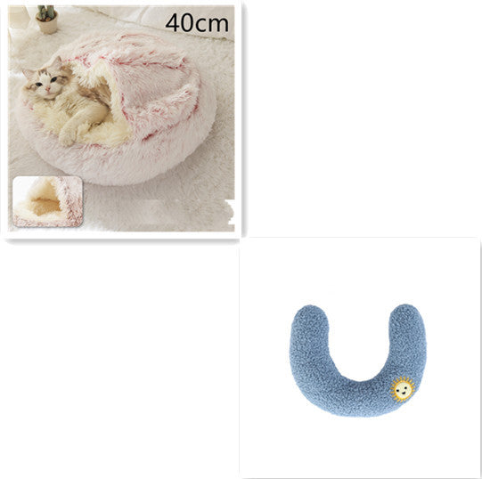 Galuxia 2 In 1 Dog And Cat Bed Pet Winter Bed Round Plush Warm Bed House Soft Long Plush Pets Bed Pet Products