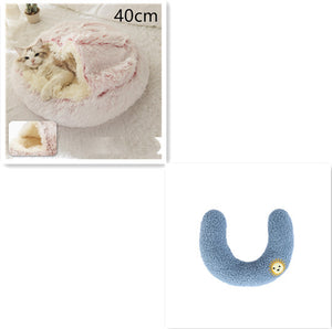 Galuxia 2 In 1 Dog And Cat Bed Pet Winter Bed Round Plush Warm Bed House Soft Long Plush Pets Bed Pet Products