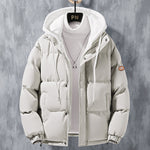 Galuxia Fashion Hooded Jacket Men Winter Windproof Thickened Fake Two-piece Coat Solid Leisure Sports Cotton Jacket