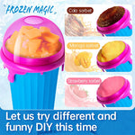 Galuxia 500ml Large Capacity Slushy Cup Summer Squeeze Homemade Juice Water Bottle Quick-Frozen Smoothie Sand Cup Pinch Fast Cooling Magic Ice Cream Slushy Maker Beker Kitchen Gadgets