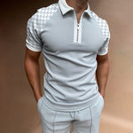 Galuxia Men's POLO Shirt Striped Printed Short Sleeve T-Shirt Lapel Shirt