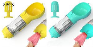 Galuxia Pet Water Bottle Feeder Bowl Garbage Bag Storage Portable Pet Outdoor Travel 3 In 1 Dog Water Bottle