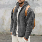 Galuxia Plush Hooded Jacket Men's Autumn And Winter Fleece Double-sided Wear Warm Coat With Zipper Loose Casual Jacket Outdoor Clothing