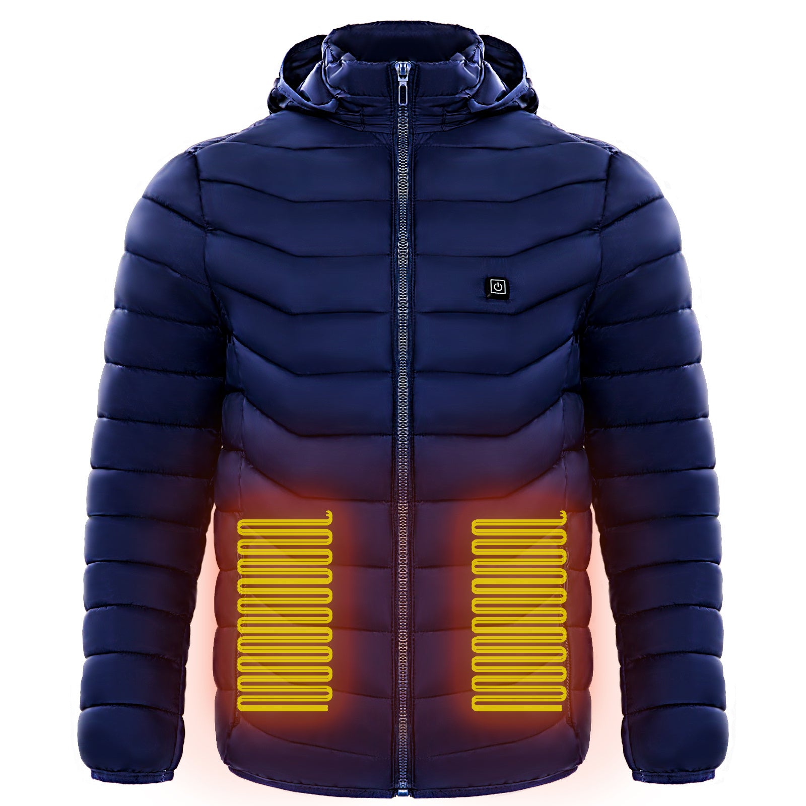 Galuxia Men Heated Puffer Jacket Electric Heating Coat Insulated Hood Windbreaker 9Heat Zones