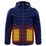 Galuxia Men Heated Puffer Jacket Electric Heating Coat Insulated Hood Windbreaker 9Heat Zones