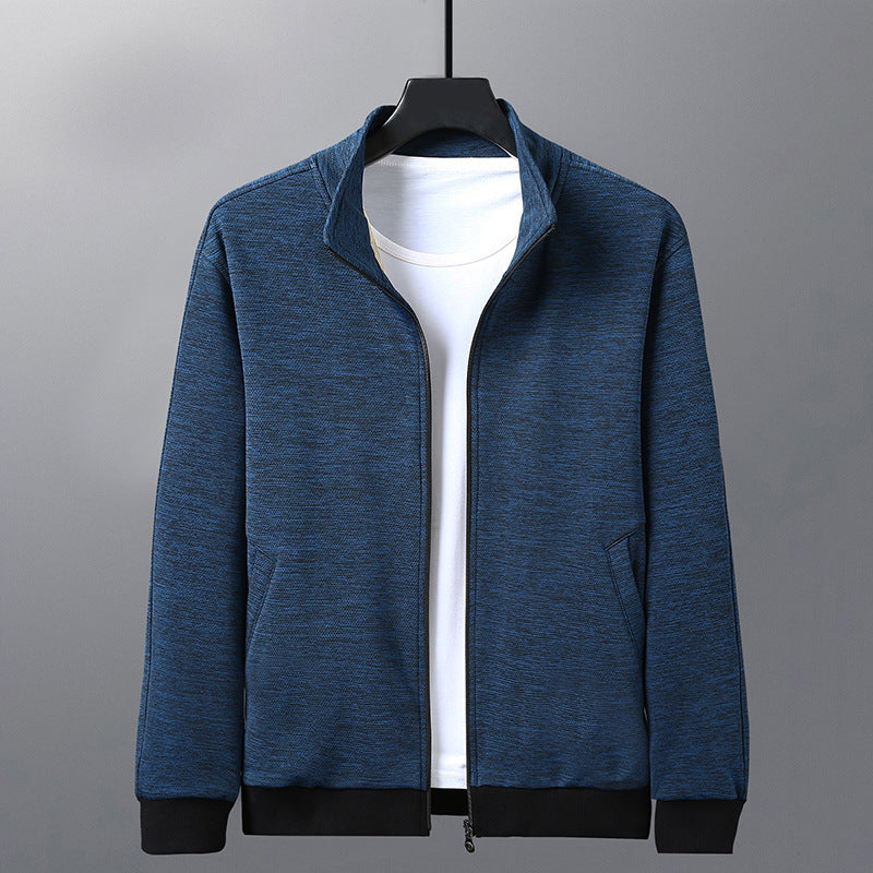 Galuxia Dad Wears A Jacket With A Stand-up Collar And A Casual Jacket