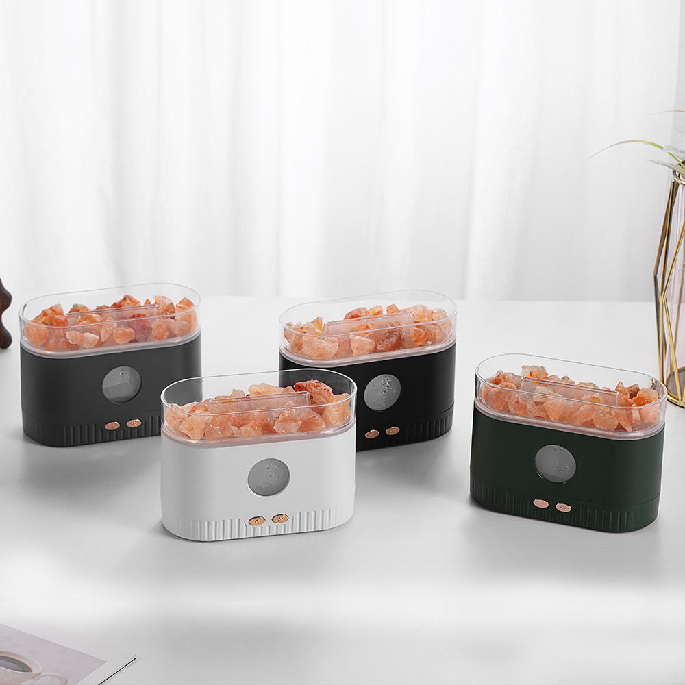 Galuxia Drop Shipping Factory Direct Humidifier Flame Salt Stone Aromatherapy Machine Essential Oil Colorful RGB Light Flame Aroma Diffuser