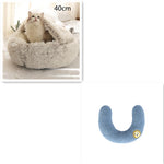 Galuxia 2 In 1 Dog And Cat Bed Pet Winter Bed Round Plush Warm Bed House Soft Long Plush Pets Bed Pet Products