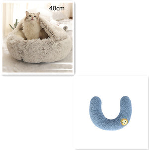 Galuxia 2 In 1 Dog And Cat Bed Pet Winter Bed Round Plush Warm Bed House Soft Long Plush Pets Bed Pet Products