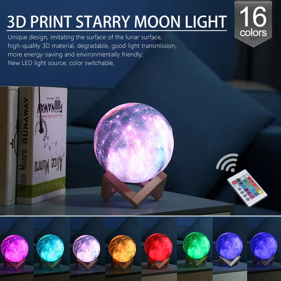 Galuxia LED USB Star Galaxy Moon Lamp Stand Remote 3D Bedroom Night Light USB LED Earth Planet Lamp