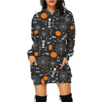 Galuxia Halloween Print Long Hoodie – Women’s Sweater with Pockets