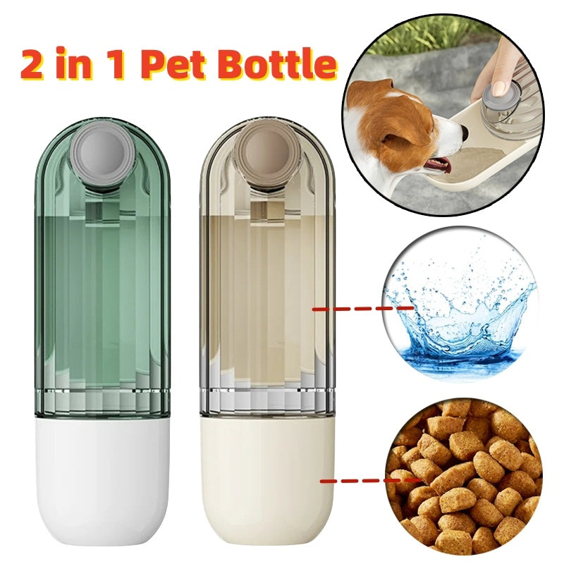 Galuxia 2 In 1 Pet Water Cup Segment Design Green Dog Walking Portable Drinking Cup Dog Feeding Supplies Pet Supplies Dog Walking Water Feeder Pets Products