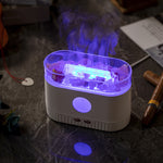 Galuxia Drop Shipping Factory Direct Humidifier Flame Salt Stone Aromatherapy Machine Essential Oil Colorful RGB Light Flame Aroma Diffuser