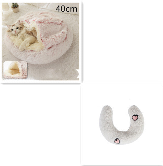 Galuxia 2 In 1 Dog And Cat Bed Pet Winter Bed Round Plush Warm Bed House Soft Long Plush Pets Bed Pet Products