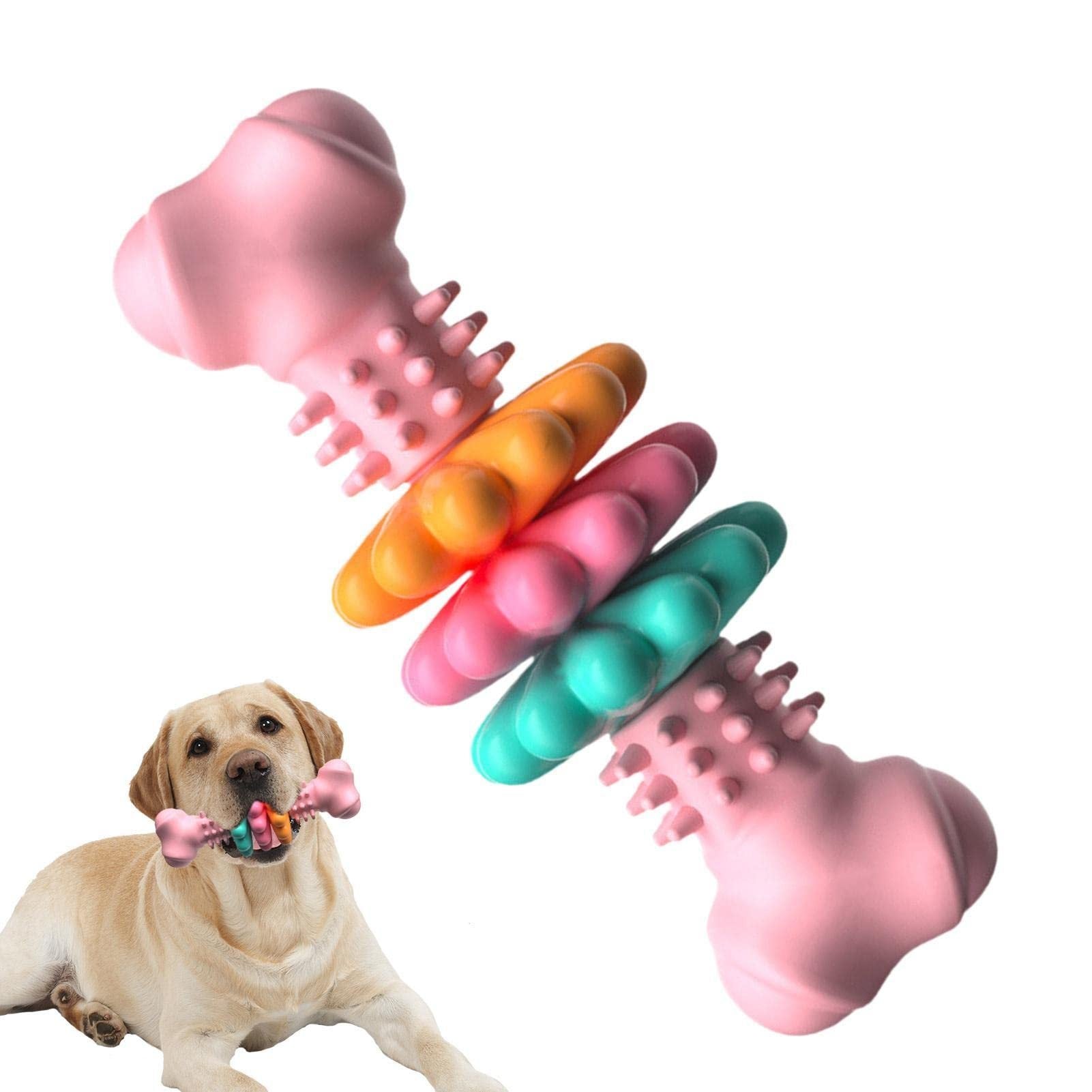 Galuxia Dog Chew Toy Dog Bone Type  Dogs Teeth Cleaning Toys Indestructible TPR Bone Chewing Bite Resistant Teething Toys  Pet Products