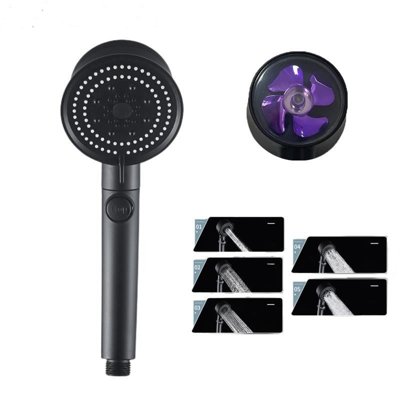 Galuxia Five-color Wind Turbine Shower Head 56 Speed Water Silicone Shower Head
