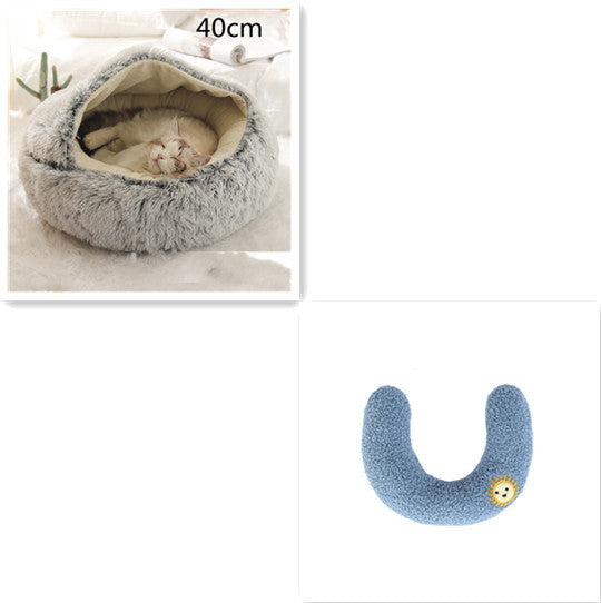 Galuxia 2 In 1 Dog And Cat Bed Pet Winter Bed Round Plush Warm Bed House Soft Long Plush Pets Bed Pet Products