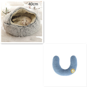 Galuxia 2 In 1 Dog And Cat Bed Pet Winter Bed Round Plush Warm Bed House Soft Long Plush Pets Bed Pet Products