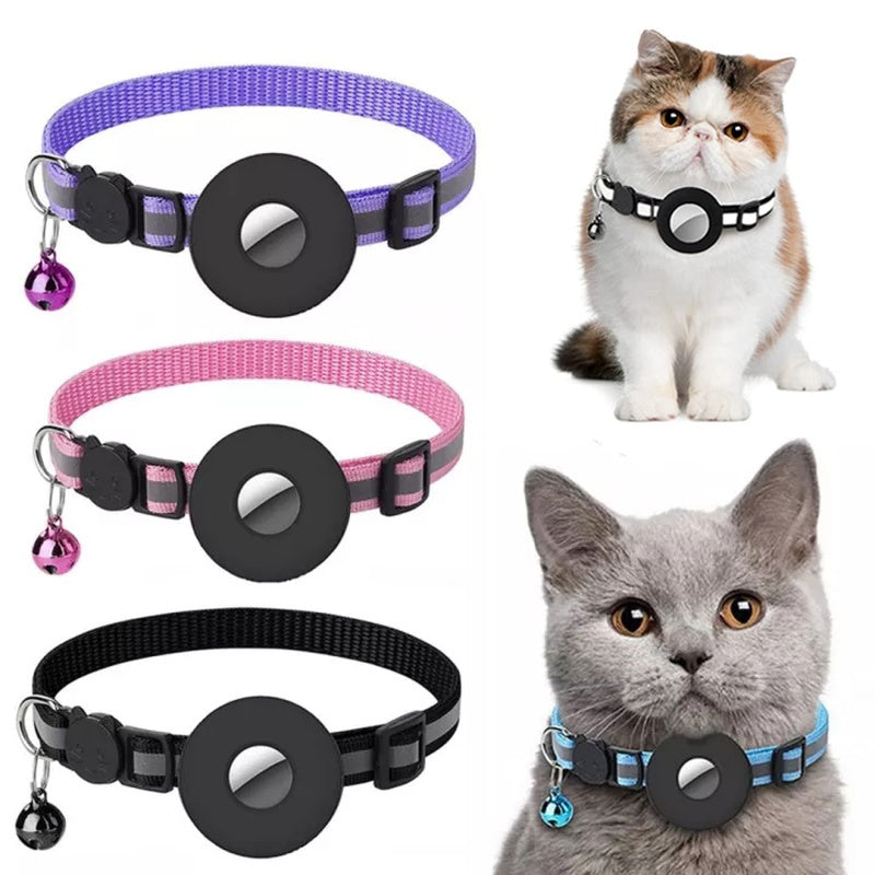 Galuxia Reflective Collar Waterproof Holder Case For Airtag Air Tag Airtags Protective Cover Cat Dog Kitten Puppy Nylon Collar